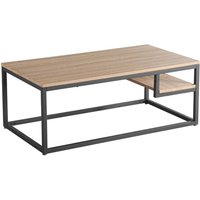 Product photograph of Layan Wooden Coffee Table With Black Metal Frame In Oak Effect from Furniture in Fashion