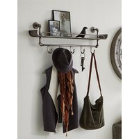 Product photograph of Learo Metal Wall Hung Coat Rack With 5 Hooks In Anthracite from Furniture in Fashion