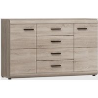 Product photograph of Lecco Wooden Sideboard With 2 Doors 4 Drawers In Sonoma Oak from Furniture in Fashion