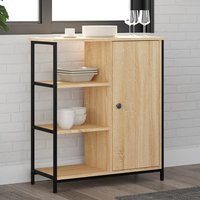 Product photograph of Lecco Wooden Sideboard With 1 Door 3 Shelves In Sonoma Oak from Furniture in Fashion