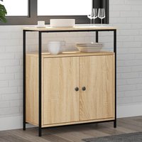 Product photograph of Lecco Wooden Sideboard With 2 Doors 1 Shelf In Sonoma Oak from Furniture in Fashion
