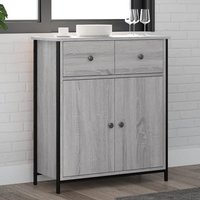 Product photograph of Lecco Wooden Sideboard With 2 Doors 2 Drawers In Grey Sonoma Oak from Furniture in Fashion