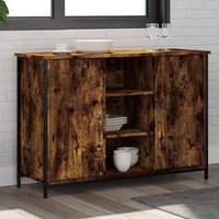Product photograph of Lecco Wooden Sideboard With 2 Doors 2 Shelves In Smoked Oak from Furniture in Fashion