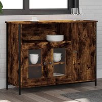 Product photograph of Lecco Wooden Sideboard With 3 Doors In Smoked Oak from Furniture in Fashion