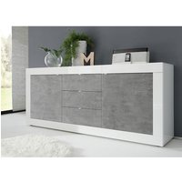 Product photograph of Taylor Wooden Sideboard In White High Gloss And Cement Effect from Furniture in Fashion