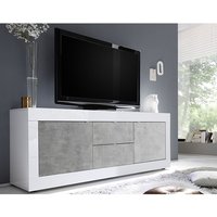 Product photograph of Taylor High Gloss Tv Sideboard In White And Cement Effect from Furniture in Fashion