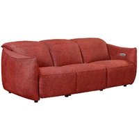 Product photograph of Leiria Fabric Recliner 3 Seater Sofa In Ruby from Furniture in Fashion