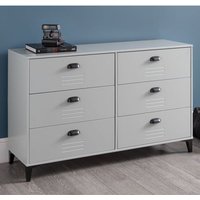 Product photograph of Laasya Wooden Chest Of Drawers In Grey With 6 Drawers from Furniture in Fashion
