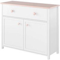 Product photograph of Lenoir Kids Sideboard With 2 Doors 1 Drawer In Matt White from Furniture in Fashion