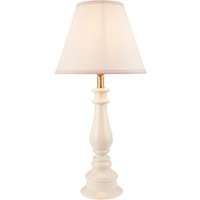 Product photograph of Lenoir Vintage White 25cm Shade Resin Table Lamp In Almond White from Furniture in Fashion