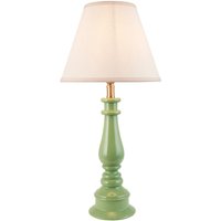 Product photograph of Lenoir White 25cm Shade Resin Table Lamp In Cotswold Green from Furniture in Fashion