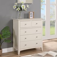 Product photograph of Lenox Wooden Chest Of 5 Drawers In Ivory from Furniture in Fashion