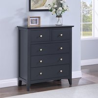 Product photograph of Lenox Wooden Chest Of 5 Drawers In Off Black from Furniture in Fashion