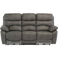 Product photograph of Leo Fabric Electric Recliner 3 Seater Sofa In Grey from Furniture in Fashion