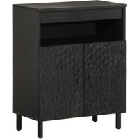 Product photograph of Lewes Mango Wood Storage Cabinet With 2 Doors In Black from Furniture in Fashion