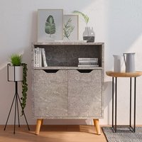 Product photograph of Lexie Wooden Sideboard With 2 Doors 1 Shelf In Concrete Effect from Furniture in Fashion