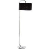 Product photograph of Leylow Black Fabric Shade Floor Lamp With Chrome Metal Base from Furniture in Fashion