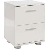 Product photograph of Lufkin High Gloss Bedside Cabinet With 2 Drawers In White from Furniture in Fashion