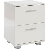 Product photograph of Louth High Gloss 2 Drawers Bedside Cabinet In White from Furniture in Fashion