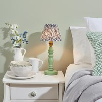 Product photograph of Lincoln Pearl Grey 16cm Shade Wood Table Lamp In Cotswold Green from Furniture in Fashion