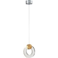 Product photograph of Linton 1 Light Glass Shade Pendant Light In Chrome And Gold from Furniture in Fashion