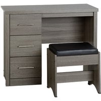 Product photograph of Laggan Wooden 2pc Dressing Table Set In Black Wood Grain from Furniture in Fashion