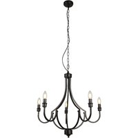 Product photograph of Lodge 5 Light Ceiling Pendant Light In Black from Furniture in Fashion