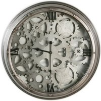 Product photograph of Loft Glass Wall Clock With Anthracite And Silver Metal Frame from Furniture in Fashion