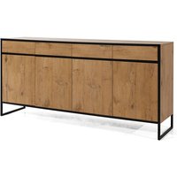 Product photograph of Logan Wooden Sideboard With 4 Doors 4 Drawers In Lancelot Oak from Furniture in Fashion