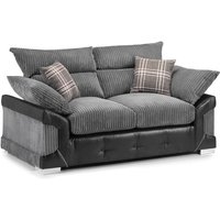 Product photograph of Logion Fabric 2 Seater Sofa In Black And Grey from Furniture in Fashion