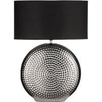 Product photograph of Loketa Black Fabric Shade Table Lamp With Chrome Base from Furniture in Fashion
