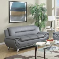 Product photograph of Loveland Faux Leather 3 Seater Sofa Grey from Furniture in Fashion