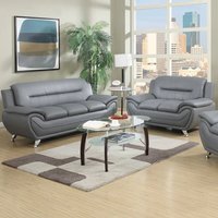 Product photograph of Loveland Faux Leather 3 2 Seater Sofa Set Grey from Furniture in Fashion