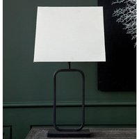 Product photograph of Lucasto Natural Fabric Shade Table Lamp With Black Metal Base from Furniture in Fashion