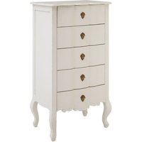 Product photograph of Luria Wooden Chest Of 5 Drawers In White from Furniture in Fashion