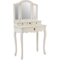 Product photograph of Luria Wooden Dressing Table With Mirror In White from Furniture in Fashion