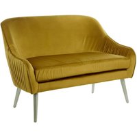 Product photograph of Luxury Upholstered Velvet 2 Seater Sofa In Mustard from Furniture in Fashion