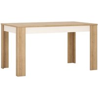 Product photograph of Lyco Medium Extending Wooden Dining Table In Oak White Gloss from Furniture in Fashion