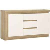 Product photograph of Lyco Gloss Sideboard With 2 Doors 3 Drawers In Oak White And Led from Furniture in Fashion