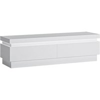 Product photograph of Lyco High Gloss Tv Stand With 2 Drawers In White With Led from Furniture in Fashion