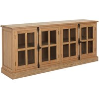 Product photograph of Lyox Wooden 4 Glass Doors Sideboard In Natural from Furniture in Fashion