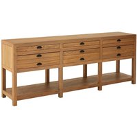 Product photograph of Lyox Wooden 6 Drawers Sideboard In Natural from Furniture in Fashion