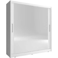 Product photograph of Mack 200cm Vi Mirrored Wardrobe With 2 Sliding Doors In Matt White from Furniture in Fashion