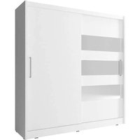 Product photograph of Mack 200cm Wooden Wardrobe With 2 Sliding Doors In Matt White from Furniture in Fashion