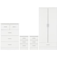 Product photograph of Mack Wooden Bedroom Set With 2 Doors Wardrobe White Gloss Front from Furniture in Fashion