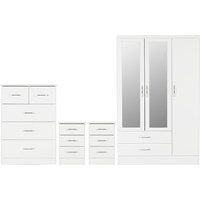 Product photograph of Mack Wooden Bedroom Set With 3 Doors Wardrobe White Gloss Front from Furniture in Fashion