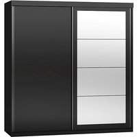 Product photograph of Mack Mirrored Sliding Wardrobe With 2 Doors Black Gloss Front from Furniture in Fashion