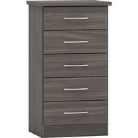 Product photograph of Mack Narrow Wooden Chest Of 5 Drawers In Black from Furniture in Fashion