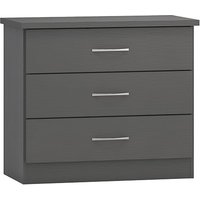 Product photograph of Mack Wooden Chest Of 3 Drawers In Grey from Furniture in Fashion