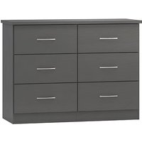 Product photograph of Mack Wooden Chest Of 6 Drawers In Grey from Furniture in Fashion